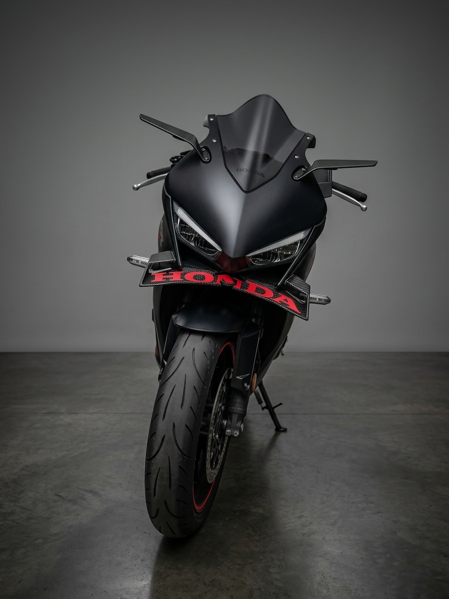 CBR650R 2024年 ウイング ブラック Racing Winglet Honda Cbr650R 2024-26 | Front Spoiler MotoForge